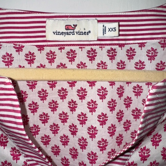 Vineyard Vines Pink and White Cotton Tunic Size XXS - Picture 2 of 11